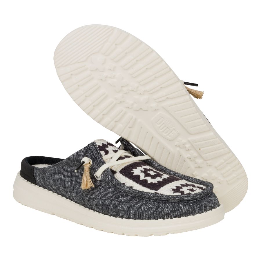 Wendy Slip Cottage Crochet - Black/Multi - Image 3